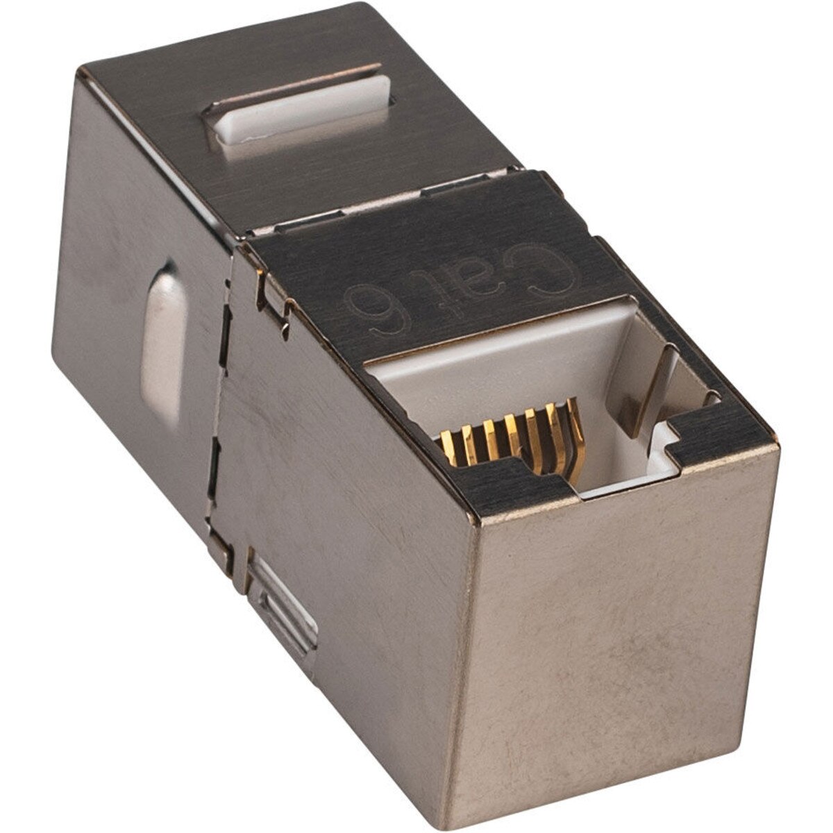 Cat 6 Shielded Right Angle Inline Coupler with Keystone Latch